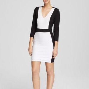 FRENCH CONNECTION BLACK & WHITE BODYCON DRESS
